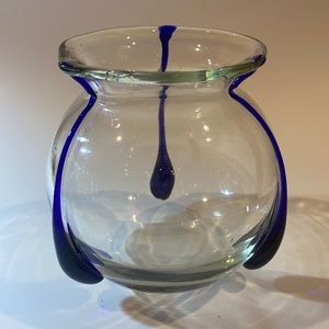 Poschinger Clear & Cobalt Blue Hand Blown Vase
